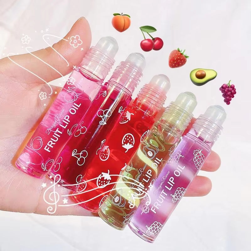 1Pcs Fruit Lip Gloss Transparent Lip Oil Moisturizing Reducing Lip Lines Nourishes Lips Long-Lasting Liquid Lip Cosmetics