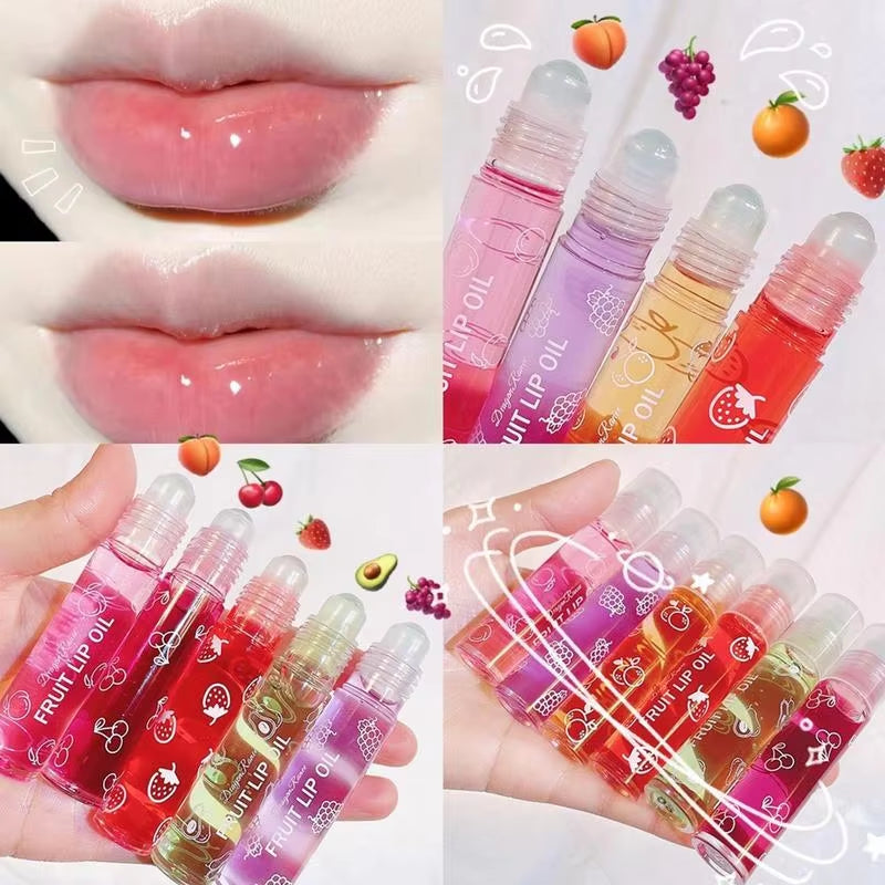 1Pcs Fruit Lip Gloss Transparent Lip Oil Moisturizing Reducing Lip Lines Nourishes Lips Long-Lasting Liquid Lip Cosmetics